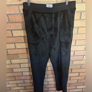 UGG Fluffy Pants Faux Fur Loungewear Sherpa Fleece Straight Leg Elastic Size L